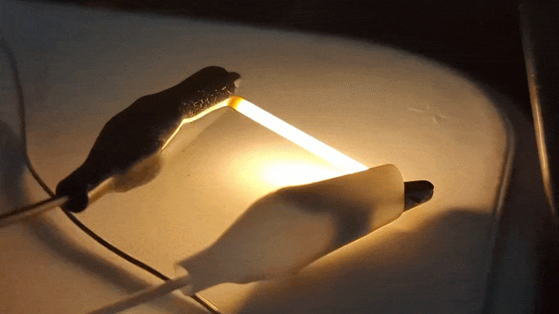 The LED filament flicker pattern, looping.